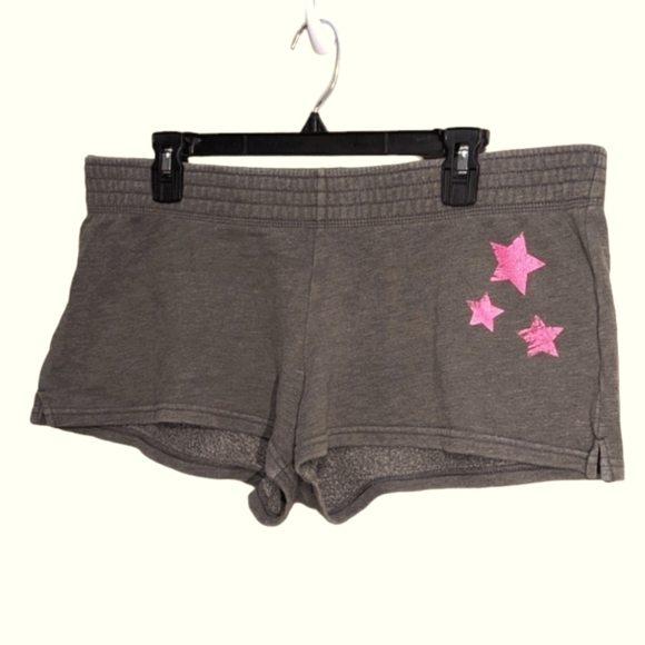 Xhilaration Pants - BOOTY Shorts Xhilaration Mossy Forest Army Green Pink 90s Stars Women's Size XL